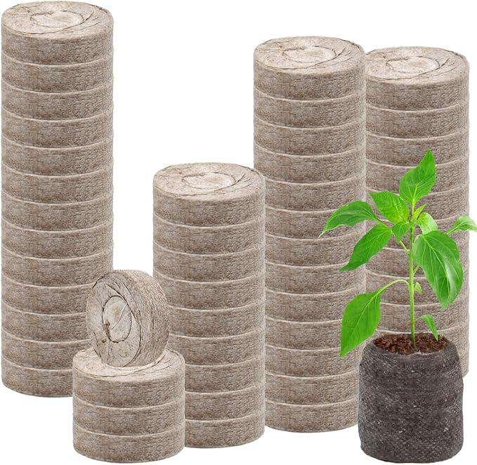 Legigo 50 Pcs 50mm Seed Starter Peat Pellets Pods for Seedlings- Compressed Seed Starting Pellets Seed Starter Pods Plugs Soil Peat Pods for Starting Seeds, Garden Planting Herb Flower Vegetables