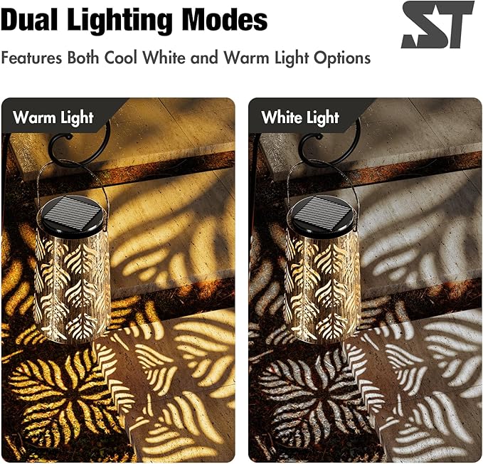 Outdoor Solar Lanterns, Garden Decor, Yard Decorations Outdoor , Gifts for Women Mom Grandma, Waterproof Hanging Lanterns, Decoration for Yard Patio Path Porch