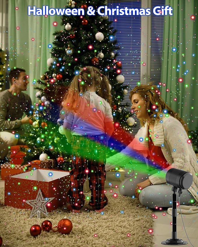 Christmas Laser Lights, RGB Laser Projector Light with RF Remote,Timer, Christmas Decorations Holiday Gift Projector for Xmas Home Garden Yard Party Outdoor Indoor Lights Show