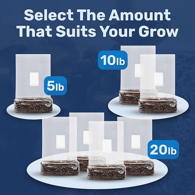 Surfin' Spores Premium Plant-Based Mushroom Substrate - 5 lbs Expert Mycologist Blend of Coco Coir, Vermiculite & Gypsum, Pasteurized & Odor-Free, Long Shelf-Life, Ideal for Monotub Cultivation