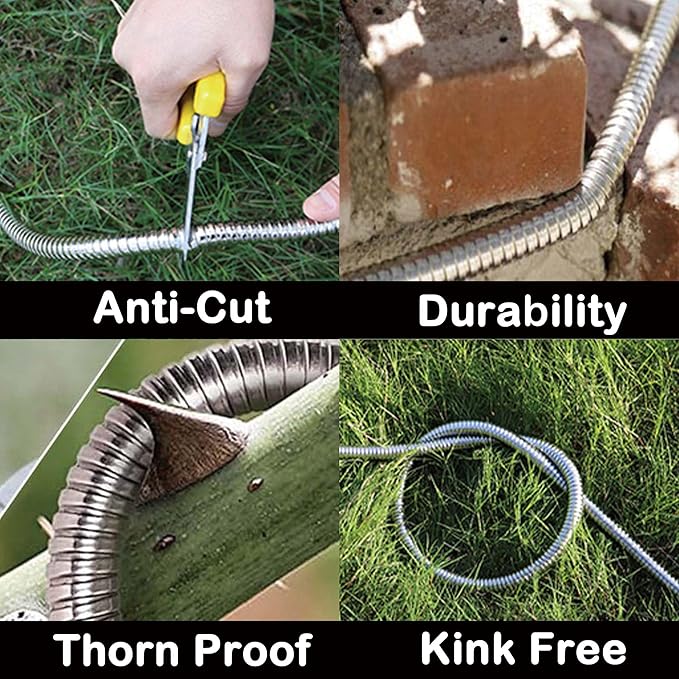 Stainless Steel Garden Hose: Durable Quality Metal with High-pressure Water Output for Gardeners（10FT）