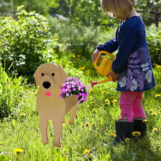 Golden Retriever Dog Planter Plant Pots,Cute Garden Dog Flower Planter,Large Dog Planters Birthday Gifts for Women,Office,Indoor/Outdoor Decor（9.84 * 8.66 * 17in）