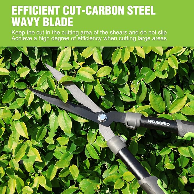 WORKPRO Garden Hedge Shears, 23" Manual Hedge Clippers, Professional Bush Cutter, Gardening Pruners Scissors, Hedge Trimmers, Shears Gardening Tools for Pruning Borders & Shrubs
