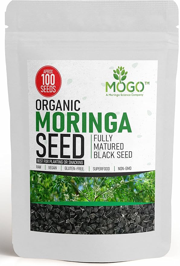 100+ Organic Moringa Seeds| Best for Planting & Gardening| High Yield Fully Matured Black Seeds|Semillas De Moringa Seeds only for Planting