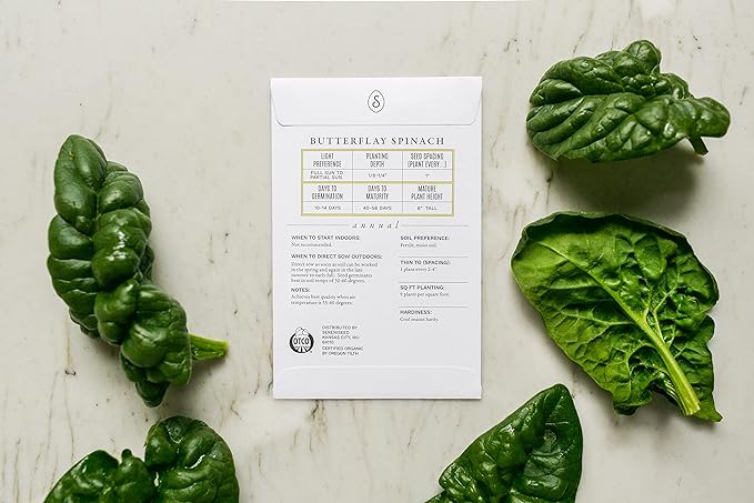 Sereniseed Certified Organic Leafy Greens Lettuce Seeds Collection (10-Pack) – 100% Non GMO, Open Pollinated – Grow Guide