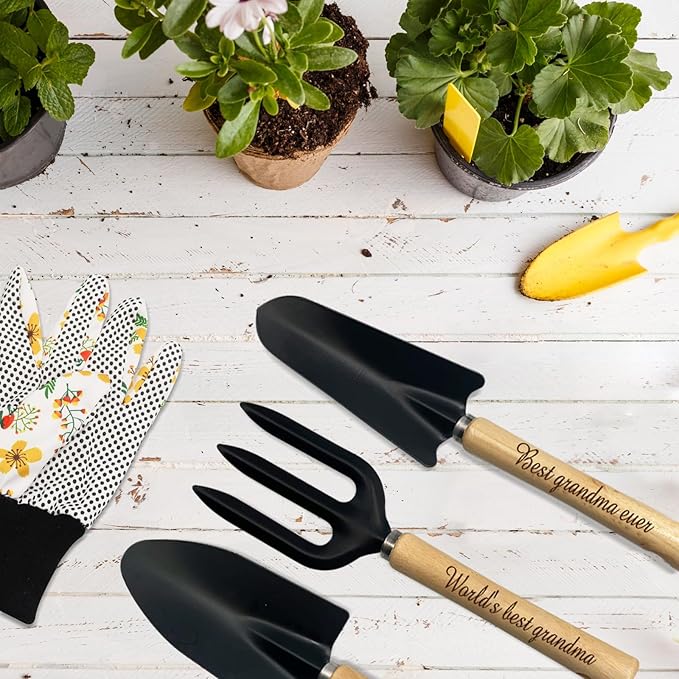 Grandma Gifts,Grandma Gifts from Grandkids - Birthday Gifts for Granny - Gardening Gifts Outdoor Horticulture Starter,Garden Tools Kit for Grandma