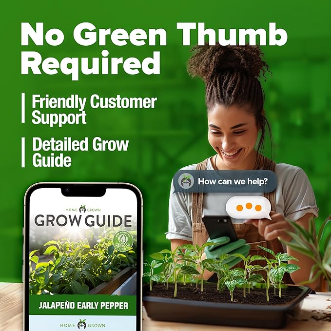 HOME GROWN Jalapeno Pepper Seeds (Capsicum annuum) - High Germination, Non-GMO Heirloom Seeds - 129 Hot Pepper Seeds for Planting - Easy to Grow, Early Harvest Jalapeno Seeds for Enthusiast