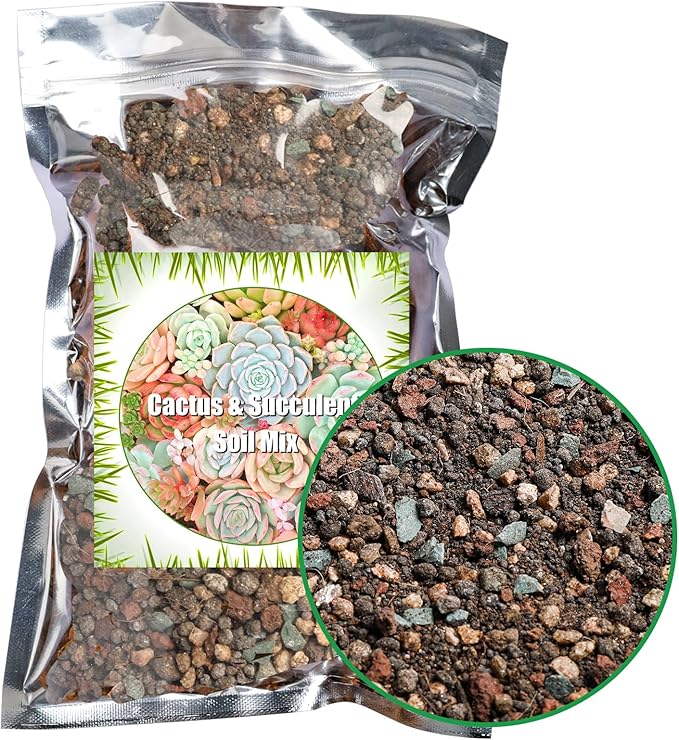 Succulent and Cactus Soil Potting Mix 2.2 LBS, Bonsai Soil Mix Ready to Use, Fast Draining with Added Nutrients