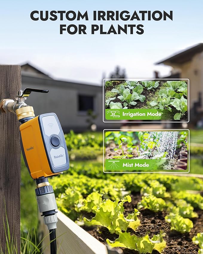 RAINPOINT WiFi Water Timer, Smart Sprinkler Timer Hose Timer WiFi Irrigation Controller, Smart Sprinkler System Valve, APP & Voice Control, Weather-Based Automatic Rain Delay, Brass Inlet & Outlet