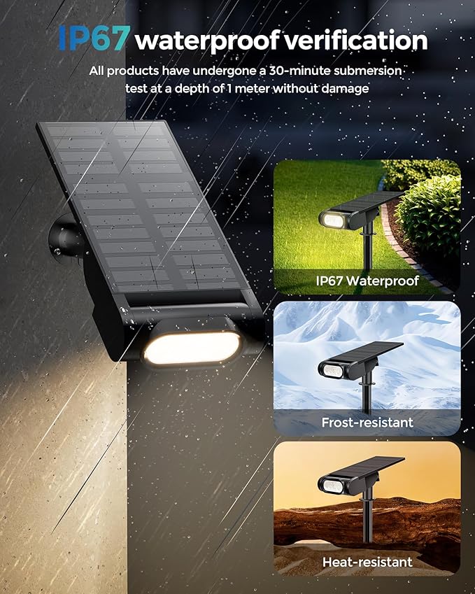 Solar Spot Lights Outdoor Waterproof IP67, RGB Landscape Lighting with Remote & Timer, Color Changing Solar Uplights Outdoor for Trees, Garden, Yard, and Pathway (6 Pack)