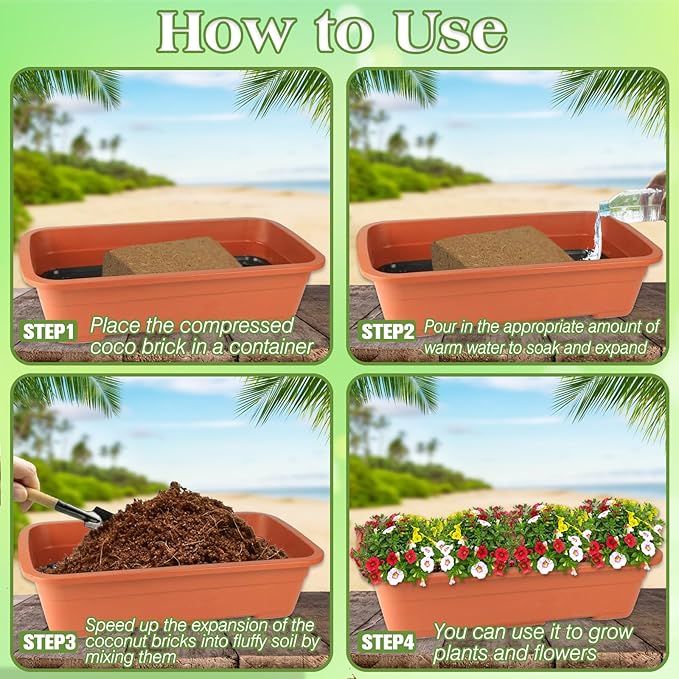 ZeeDix 10LB Premium Coconut Coir-Compressed Coco Coir Potting Soil Substrate-100% Organic Coco Coir Brick,High Expansion Coconut Fiber Coir Pith with Low EC and pH Balance for Plants Gardening Herbs
