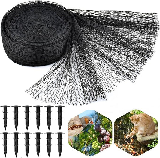 PACETAP Pond Netting Kit 7 x 10 Ft for Leaves, Heavy Duty Koi Pond Cover, Pool Protective Cover Netting with Stakes Protecting Koi Fish from Birds, Cats, Predators