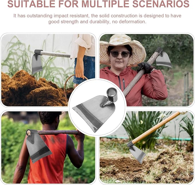 POPETPOP Hand Hoe Head Replacement - Stainless Steel Garden Hoe Head, Handheld Round Eye Hoes, Gardening Tool for Agriculture Digging Loosening