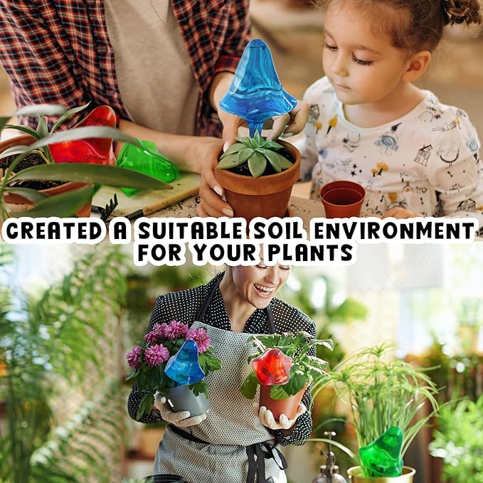 Plant Self Watering Globes Bulbs Planter Insert Automatic Plastic Watering Devices Plant Waterer Spikes for Indoor Outdoor,Self Irrigation System Lasts for 3-4 Weeks