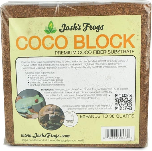 Josh's Frogs Coco Block Fine Coco Fiber (5 kg/38 quarts)