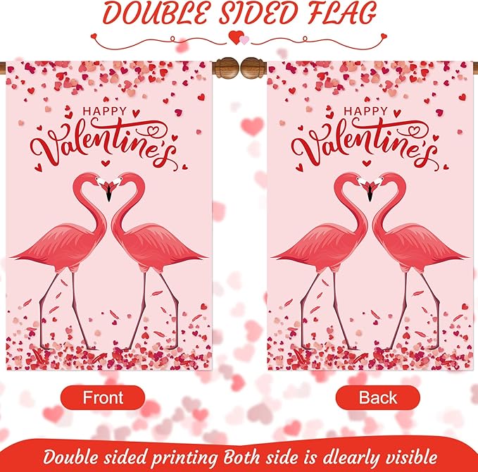 Moukeren 8 Pack 28 x 40 Inch Large Seasonal Garden Flags Decorative Holiday Flags Double Sided Polyester Festive for Outside Lawn Yard Outdoor Easter Independence Day Patriotic Decorations(Cute)