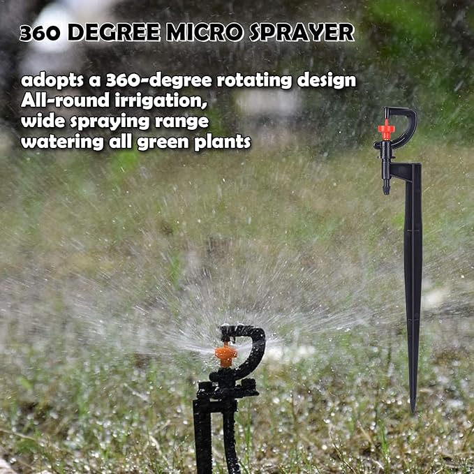 20pcs G Type 360 Degree Drip Irrigation Sprinkler Heads Adjustable Irrigation Drippers Sprinklers Garden Irrigation System Accessory for Garden Lawn