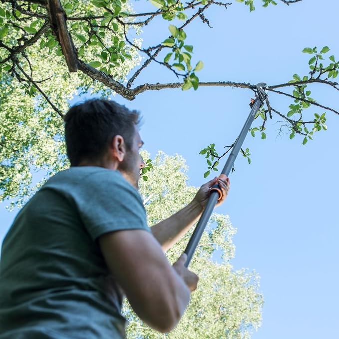 Fiskars 5ft Ropeless Tree Trimmer with Rotating Head, Long Handle Stik Pruner, Branch Cutter to Prune High Branches or Low Shrubs, Garden and Yard Tools