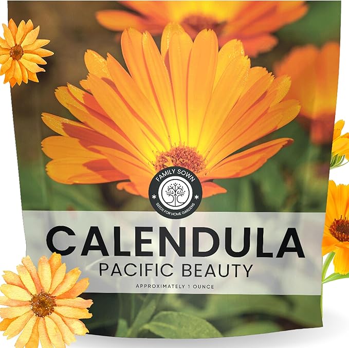 Calendula Pacific Beauty - Large 1 Ounce Packet - 3,000 Flower Seeds for Planting - Calendula officinalis
