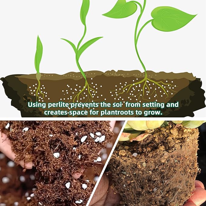 18 Quarts Perlite for Plant Soil - Amendment for Potting Soil, Improves Drainage and Aeration for Soil,Better for Root Growth…
