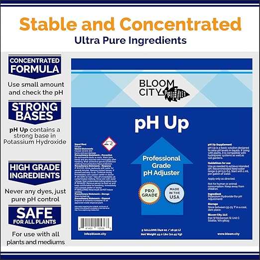 Bloom City Professional pH Up Liquid Fertilizer, 1/2 Pint (8 oz)