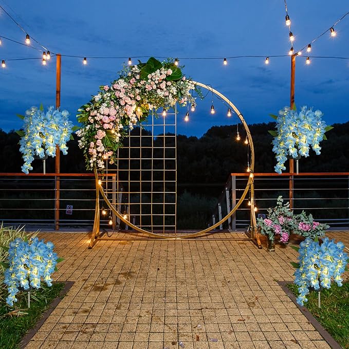 2Pack Solar Waterproof Wisteria Flowers Garden Lights Upgraded Solar Panel 2 Glowing Lighting Modes for Outdoor Yard Walkway Lawn Decor Birthday Gift