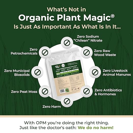Organic Plant Magic - Truly Organic™ Slow Release Granular Lawn Fertilizer: Best Fertilizer for Grass, Bermuda, St. Augustine, Yard & Lawn Care - Grass Fertilizer Granules (20 Lb)