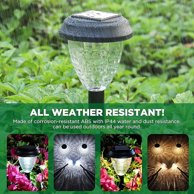 Super Bright Solar Lights, Waterproof 10 Pack, Dusk to Dawn Up to 12 Hrs Solar Powered Outdoor Pathway Garden Lights Auto On/Off, LED Landscape Lighting Decorative for Walkway Patio Yard