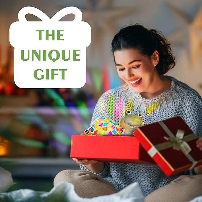 MININOVA Solar Mosaic Turtle Statues Outdoor Garden Decorations with Waterproof Mosaic Light Yard Lawn Porch Patio Home Ornaments Gifts for Women