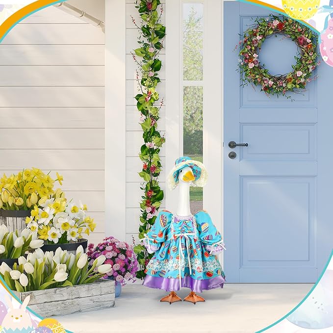Suzile Easter Goose Outfit Clothes for 23 High Cement for Plastic Lawn Clothing Porch Goose Clothes Lawn Garden Costume