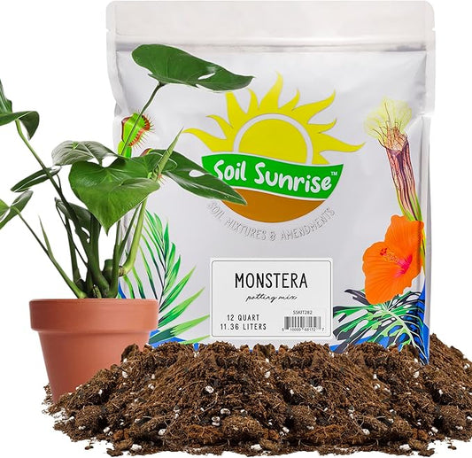 Monstera Houseplant Potting Soil Mix (12 Quarts), Custom Blend for Growing and Repotting
