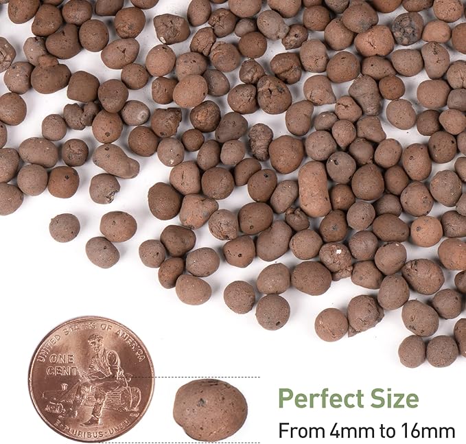GASPRO 2.5lb LECA Expanded Clay Pebbles for Plants, Hydroponics, Aquaponics, 100% Natural Leca Balls for Soil Root Development, Orchid Potting Mix, Drainage and Reusable, 4-16mm