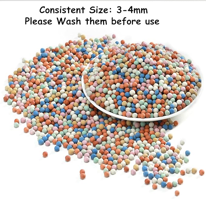 Mini 3-5mm Multi-Color Hydroponics Ceramsite Pebbles for Plants, NOHOBE Upgraded 2.5lb Mix Hydro Clay Balls, Top-Dressing Decorative Rocks for Aquaponics, Drainage Water, Cultivation, Purification