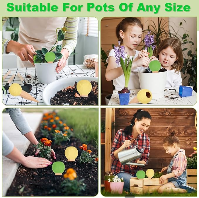 Self Watering Planter Insert Terracotta Watering Spikes Premium Plant Watering Devices Irrigation Dripper Self Watering Spikes Automatic Plant Accessories 4 Packs