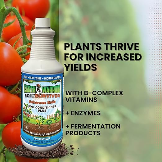 Soil Survivor Concentrate, Soil Survivor by Earth Warrior - Premium Soil Conditioner and Root Enhancer with B-Complex Vitamins and Fermentation Products Pre-Mix Spray for All Plants, Biodegradable