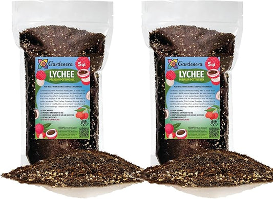Premium Lychee Potting Soil Mix - Perfect Balance of Nutrients, Drainage, and Aeration for Thriving Lychee Trees - 10 Quart