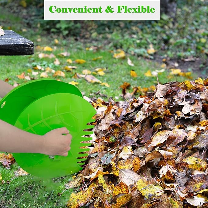 Eastrans 1set Leaf Scoops and Hand Rakes,Leaf Claws for Picking up Leaves,Grass Clippings and Lawn Debris,Light Green,2pcs