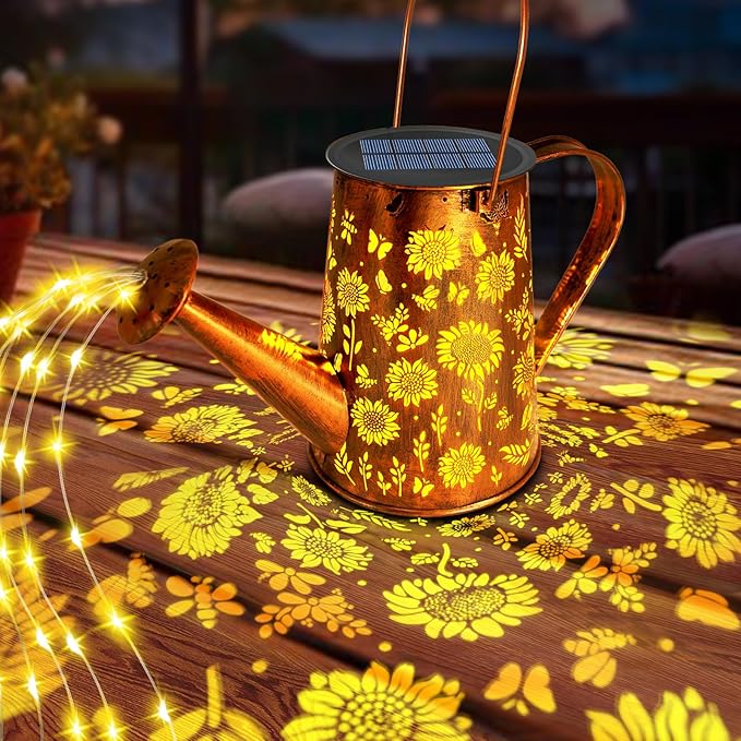 Solar Watering Can Lights, Sunflower Mother's Day Gifts for Women Mom Grandma Birthday, Large Hanging Solar Lantern Waterproof Outdoor Garden Decorations for Yard Porch Landscape Patio Pathway