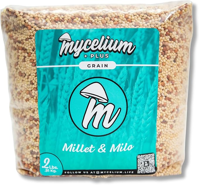Mycelium's Dung-Loving Mushroom Monotub Bundle - 4LB CVG & 2LB Millet/Milo Grain | Expertly Prepared for Peak Mycelium Growth | Nutrient-Dense for Home Growers | Complete with Cultivation Enhancer