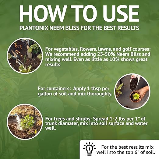 Neem Bliss (5lbs) - Organic Neem Meal Fertilizer for Plants - OMRI-Listed Neem Cake - Neem Seed Meal for Plants - Neem Fertilizer for Plants - Organic Fertilizer for Plants, Lawns, & Gardening