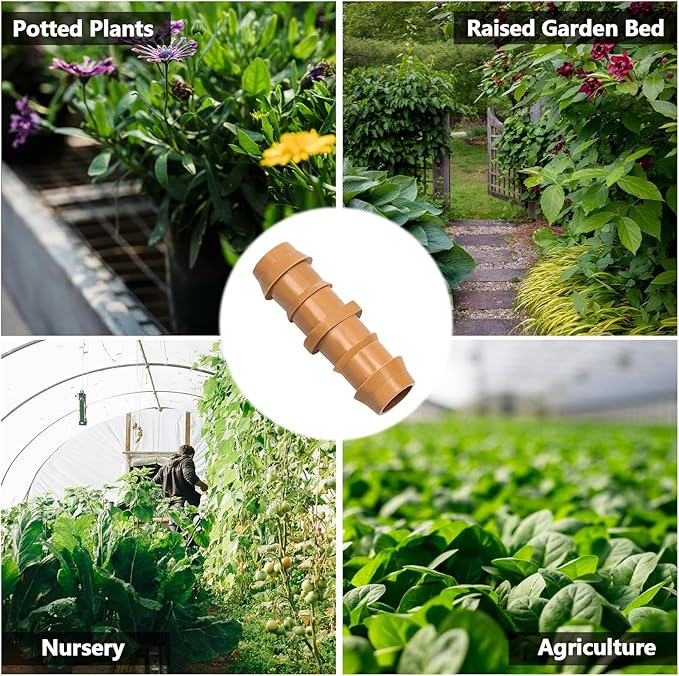 30 Pieces Drip Irrigation Fittings Coupling Connectors for 1/2" Tubing, Drip Barbed Couplers for 1/2 Inch Irrigation Tubing Drip Line Couplings for Drip Sprinkler Garden Systems