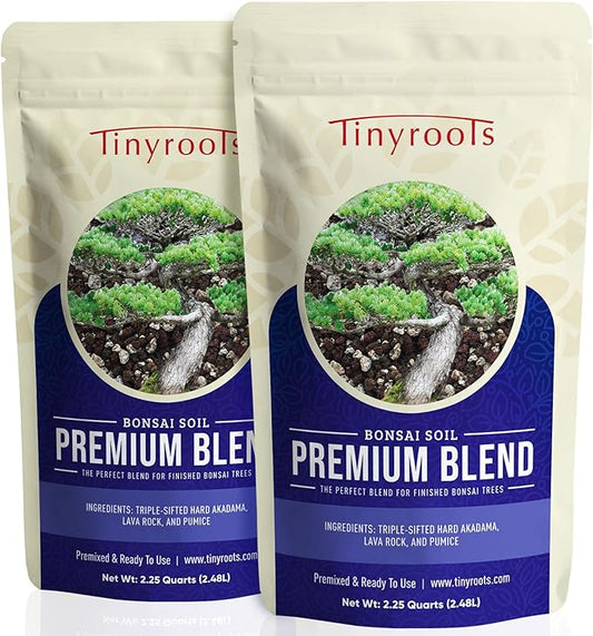 Bonsai Outlet Premium Bonsai Soil - Tinyroots Bonsai Soil Mix Ready to Use Blend, Ideal for Water Retention and Root Development, Made from Genuine Akadama, Red Lava Rock and Pumice, 4.5 Quarts
