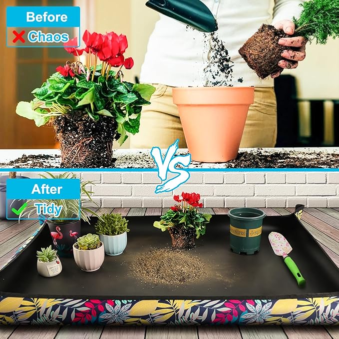 2PCS 43.5"x 29.5" Extra Large Repotting Mat for Indoor Plants Transplanting and Mess Control Gardening Gifts for Women Men