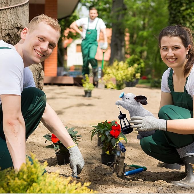 Solar Rabbit Statues for Garden Decor - Outdoor Bunny Figurine with Solar Lantern for Yard Patio Lawn Balcony Ornaments - Garden Gifts for Mothers Day, Grandma, Easter
