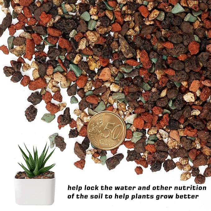 9.7lb Mix Horticultural Lava Rock Pebbles-Decorative Landscaping Gritty Rocks,Pumice Potting Soil Amendment,Additive for Succulent,Cactus Bonsai,Vase Fillers,Terrarium,Fairy Gardening,Top Dressing.