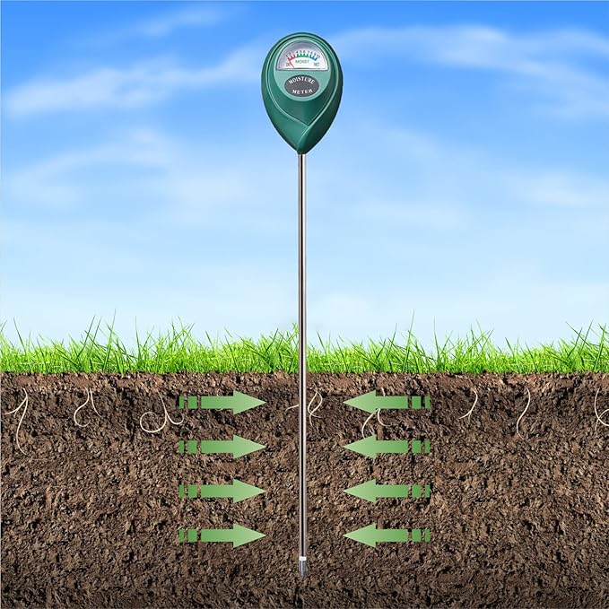 XLUX Long Probe Deep Use Soil Moisture Meter Sensor, Water Monitor Indicator, Hygrometer for Outdoor Indoor Large Pot Plants, Flower, Gardening, Farming, 2 Pack