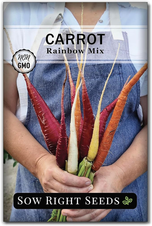 Sow Right Seeds - Rainbow Mix Carrot Seed for Planting - Non-GMO Heirloom Packet with Instructions to Plant a Home Vegetable Garden - Orange, Red, Purple, White Variety Mix for Colorful Harvest (1)