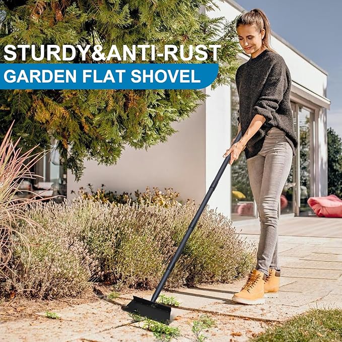 Garden Cleaning Shovel, Snow Shovel, Ice Scraper, 59 Inch Adjustable Handle Heavy Duty Garden Shovel Multifunctional Cleaning Shovel, for Lawn Edging, Scraping, Weed and Ice Removal