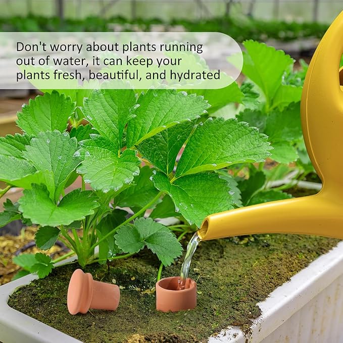 Large 10×6×6inch Terra Cotta Watering Pots 110oz Terra Cotta Watering Terracotta Watering Spikes Self Watering Planter Watering Pot with Lid for Outdoor & Indoor Plants