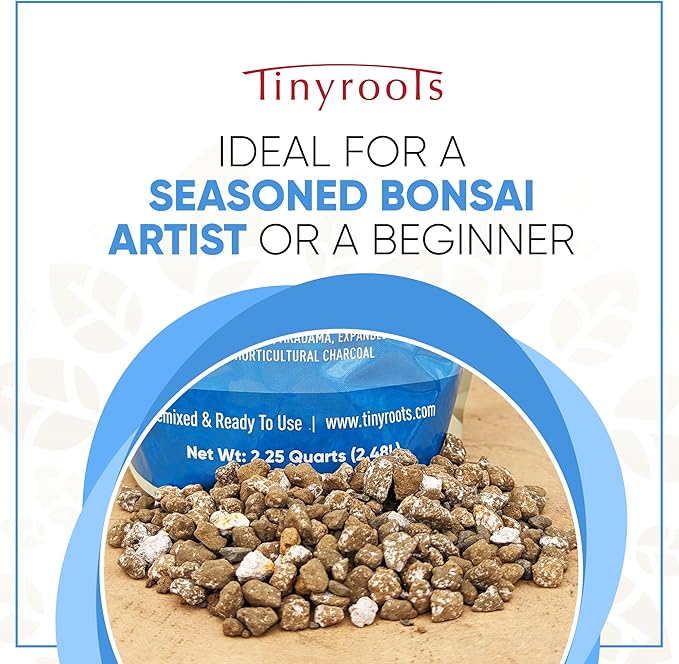 Tinyroots Deciduous Blend Bonsai Soil - 2.5 Gallon, Organic Bonsai Dirt Formulated for Japanese Maple, Hornbean, Elm and Other Deciduous Bonsai Trees